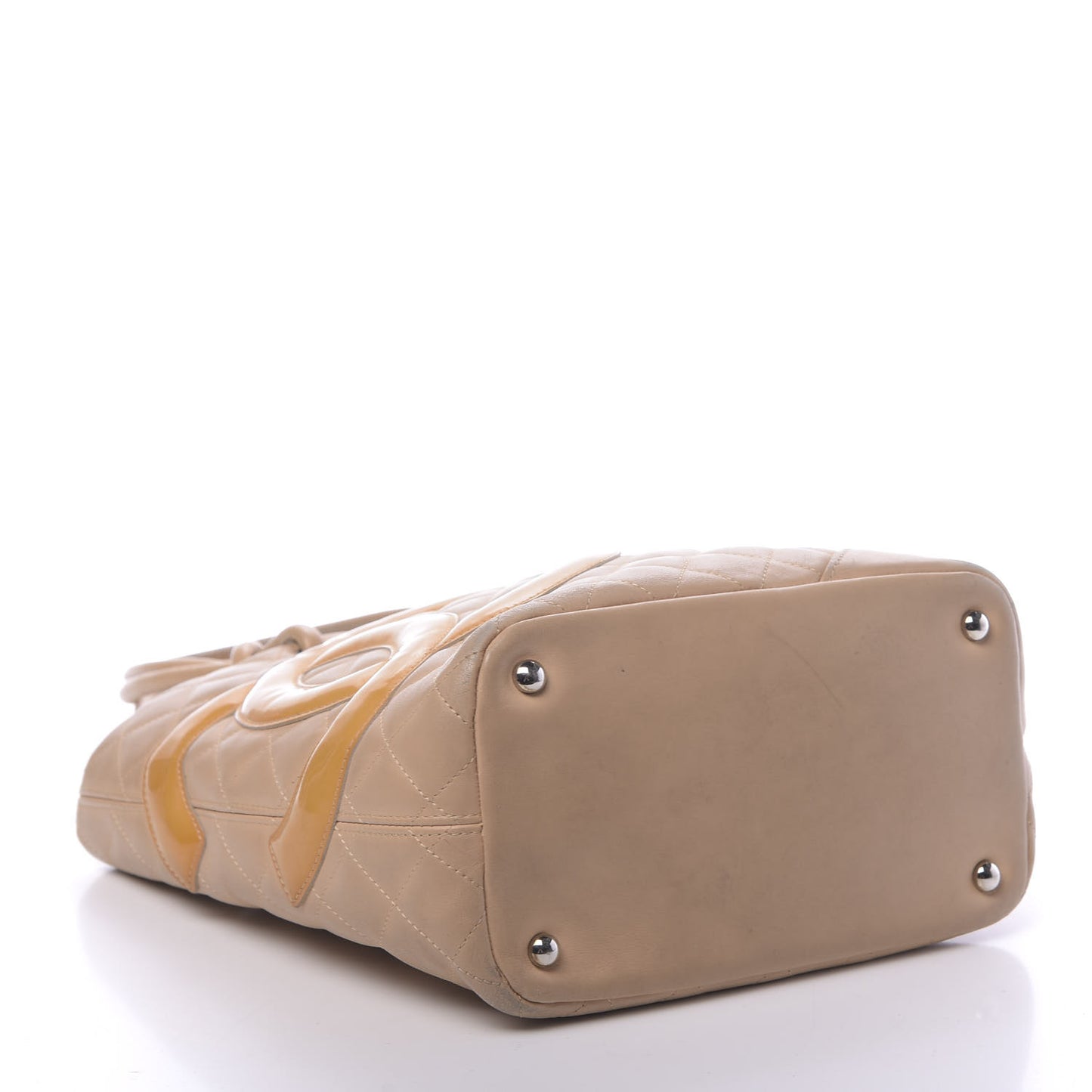 Calfskin Quilted Medium Cambon Tote Beige