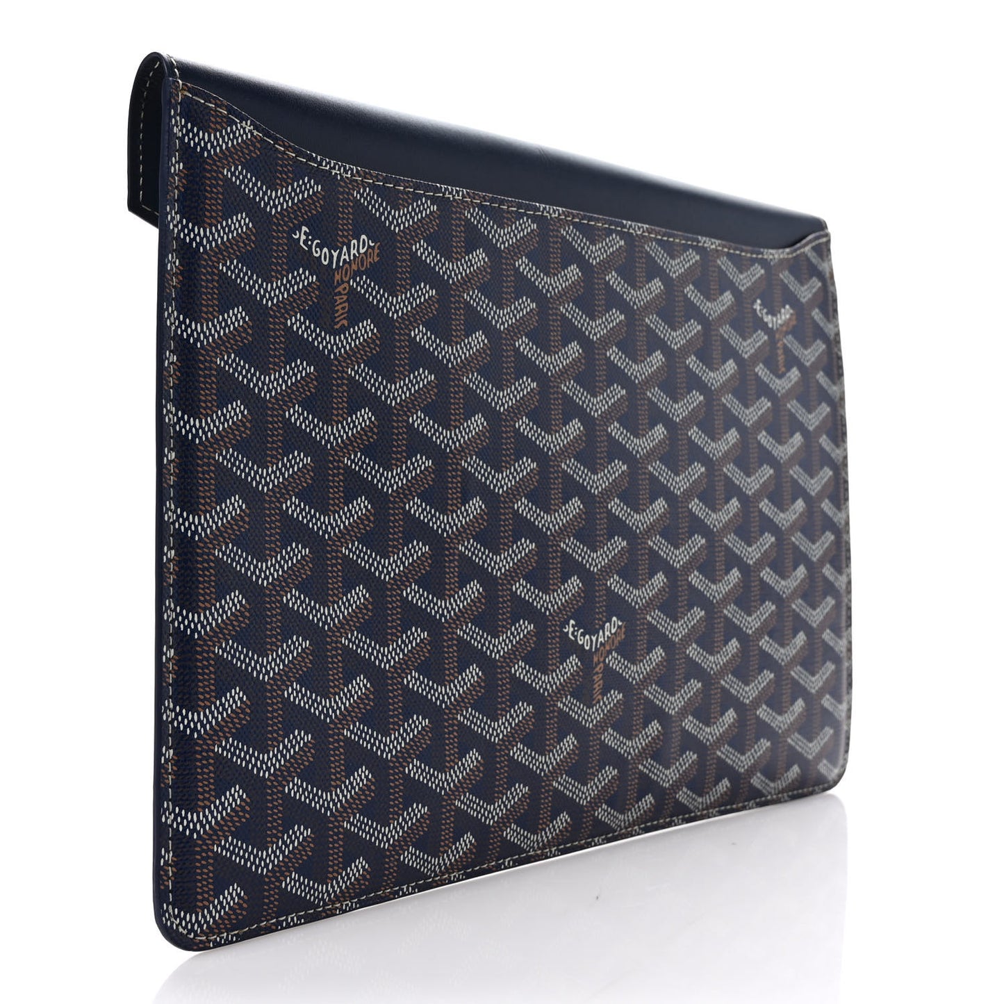 Goyardine Commando Envelope 2 Flat Large Pouch Blue