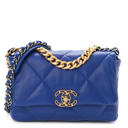 Chanel Lambskin Quilted Medium Chanel 19 Flap Blue 1 of 10