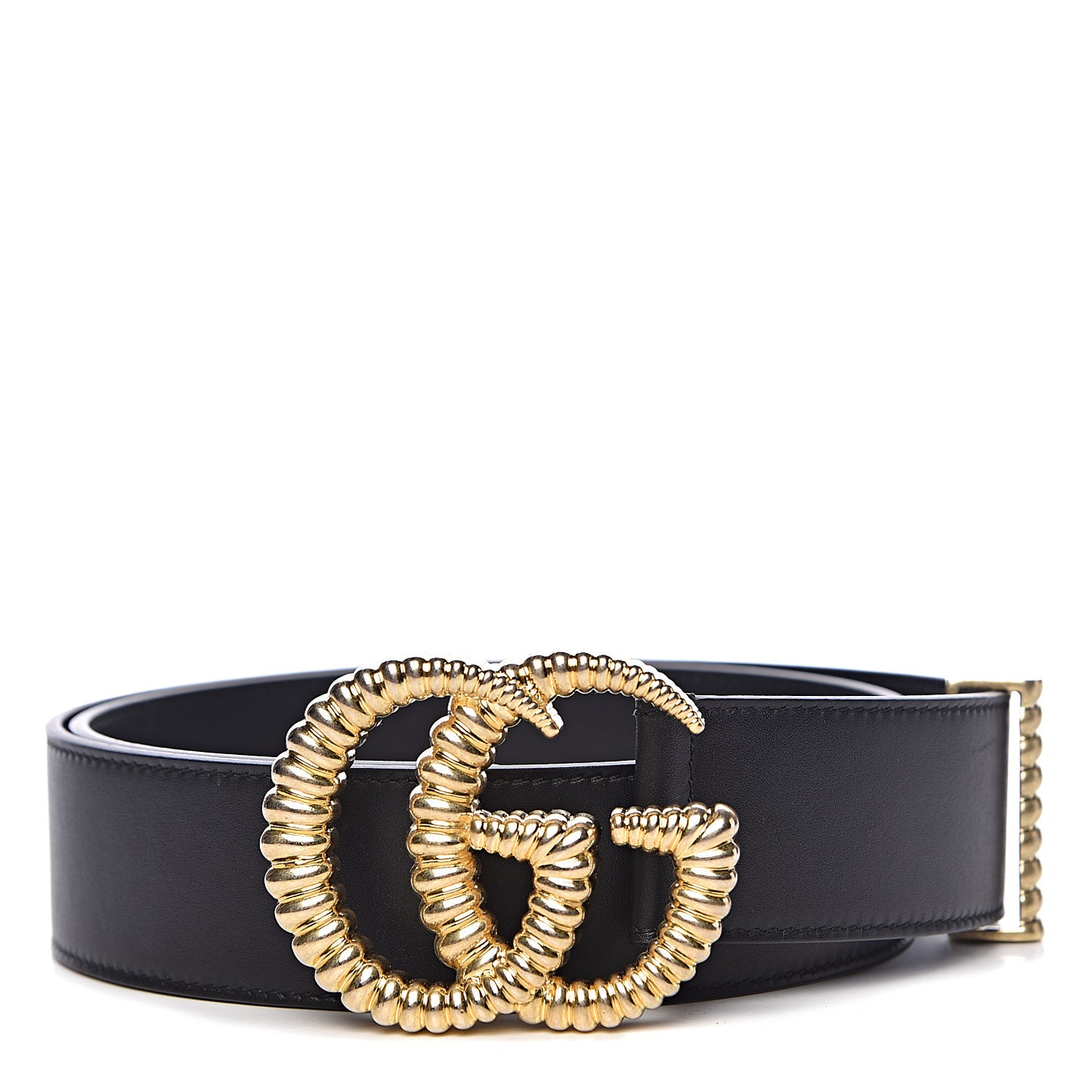 Moon Calfskin Torchon Double G 40mm Belt 85 34 Black