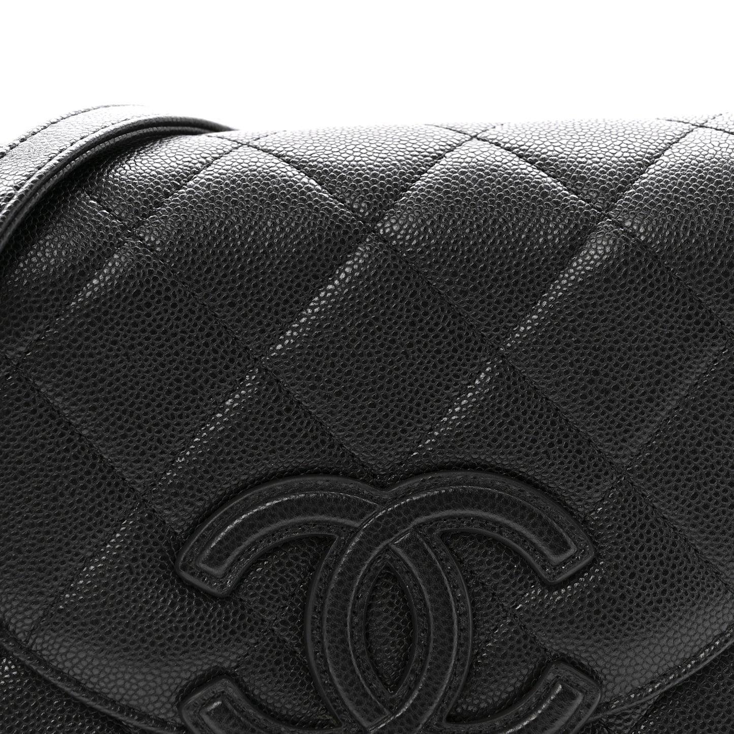 Caviar Quilted Small Messenger Flap Black