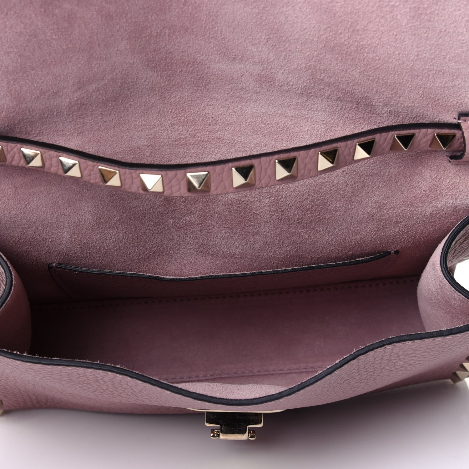 Valentino Garavani Pebbled Calfskin Medium Rockstud Flip Lock Crossbody Bag Water Rose 5 of 9