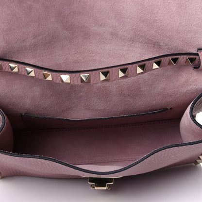 Valentino Garavani Pebbled Calfskin Medium Rockstud Flip Lock Crossbody Bag Water Rose 5 of 9