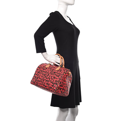 Louis Vuitton Monogram Graffiti Speedy 30 Fuchsia 2 of 9