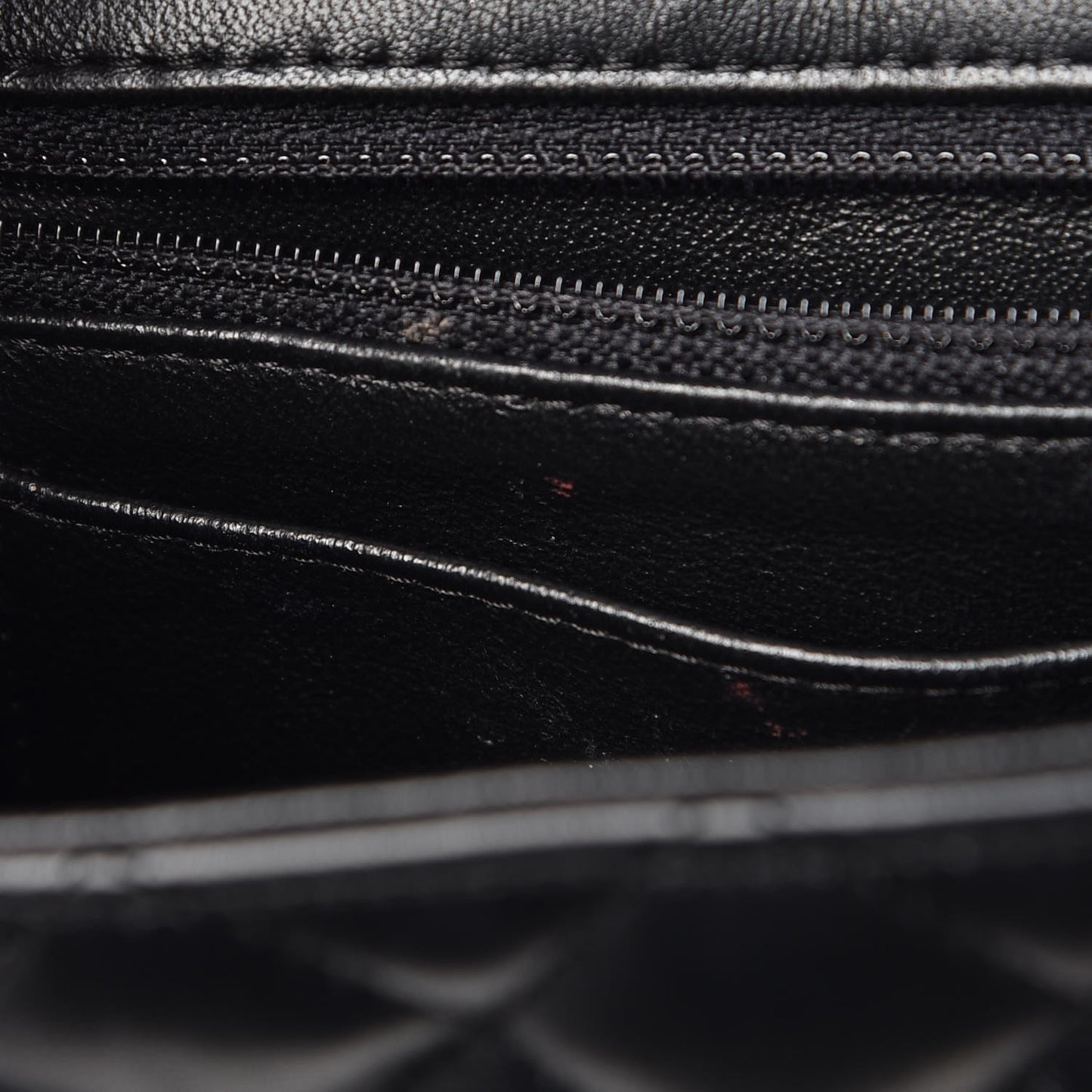 Lambskin Quilted Mini Rectangular Flap Black