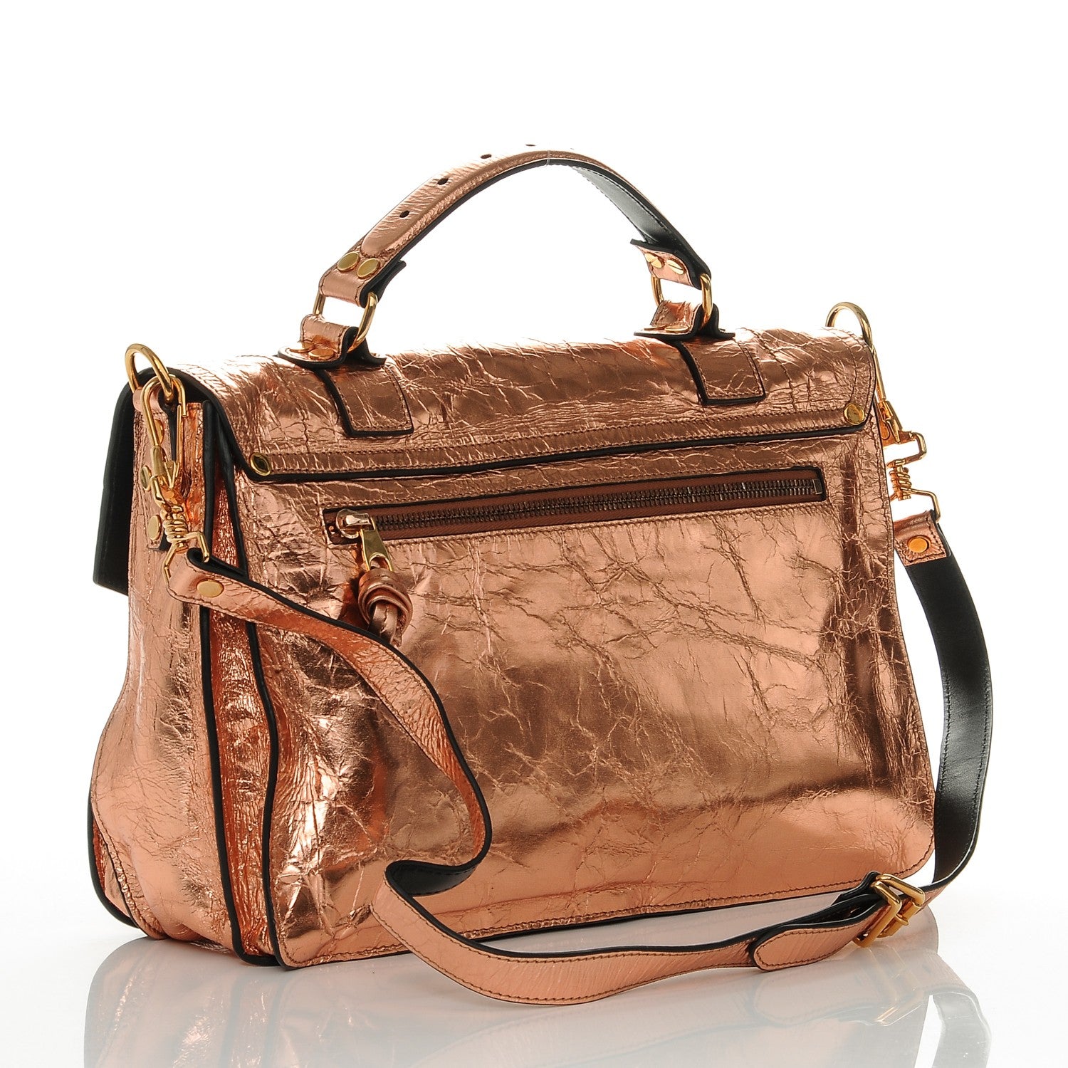 Proenza Schouler Metallic Lambskin Medium PS1 Satchel Copper 3 of 6