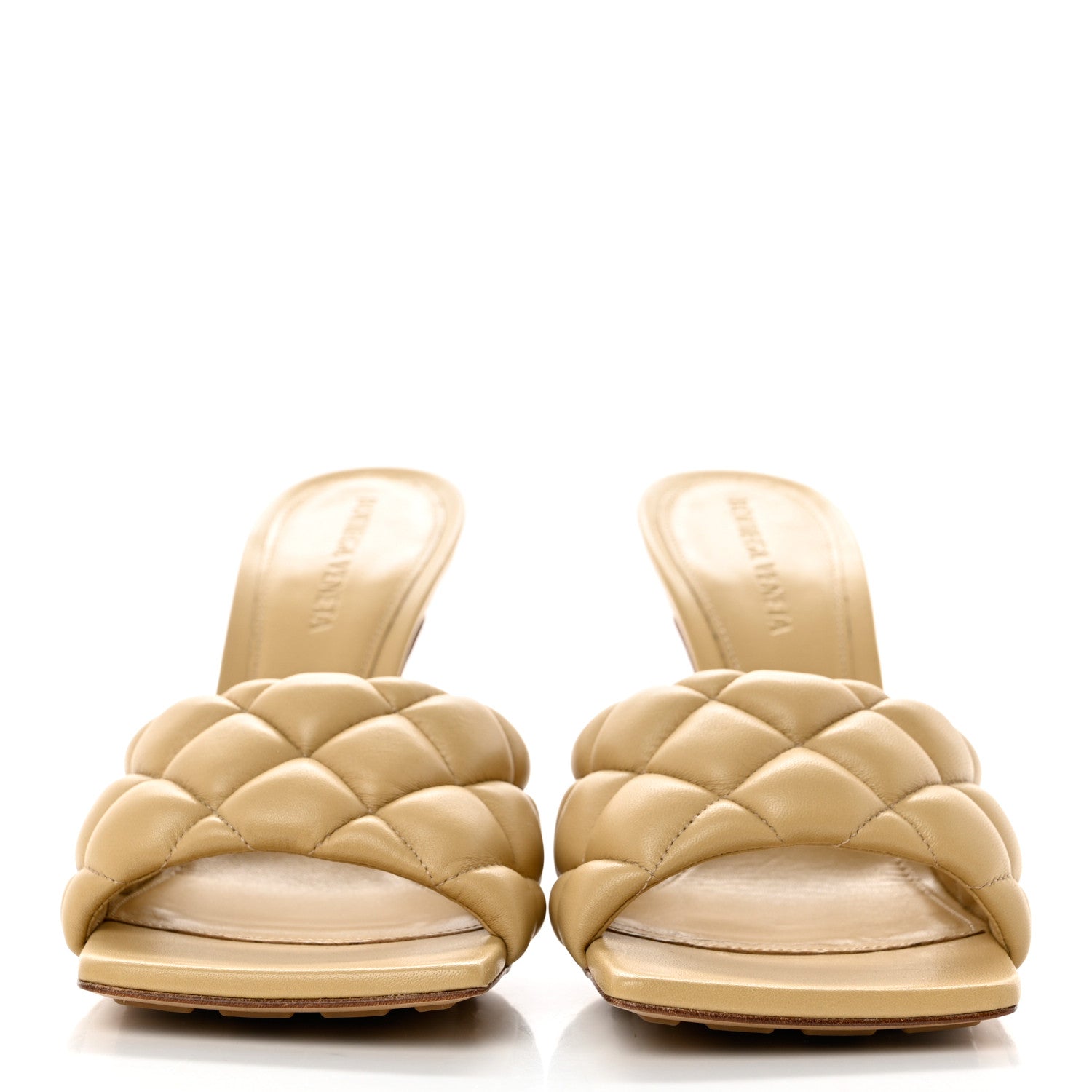 Bottega Veneta Nappa Matelasse Padded Mule Sandals 37 Cane Sugar 2 of 8