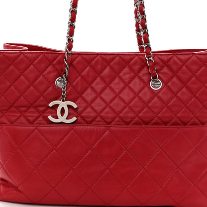 Chanel Calfskin Quilted Large In the Business Tote Red 8 of 10