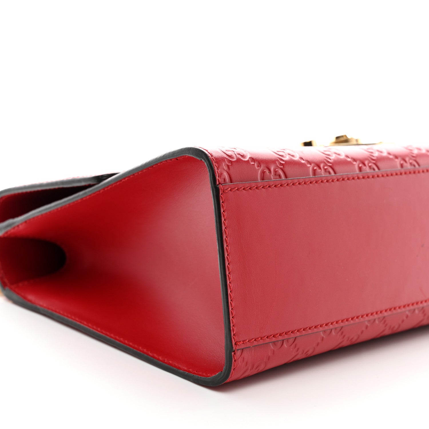 Gucci Guccissima Medium Padlock Shoulder Bag Hibiscus Red 10 of 12
