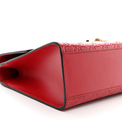 Gucci Guccissima Medium Padlock Shoulder Bag Hibiscus Red 10 of 12