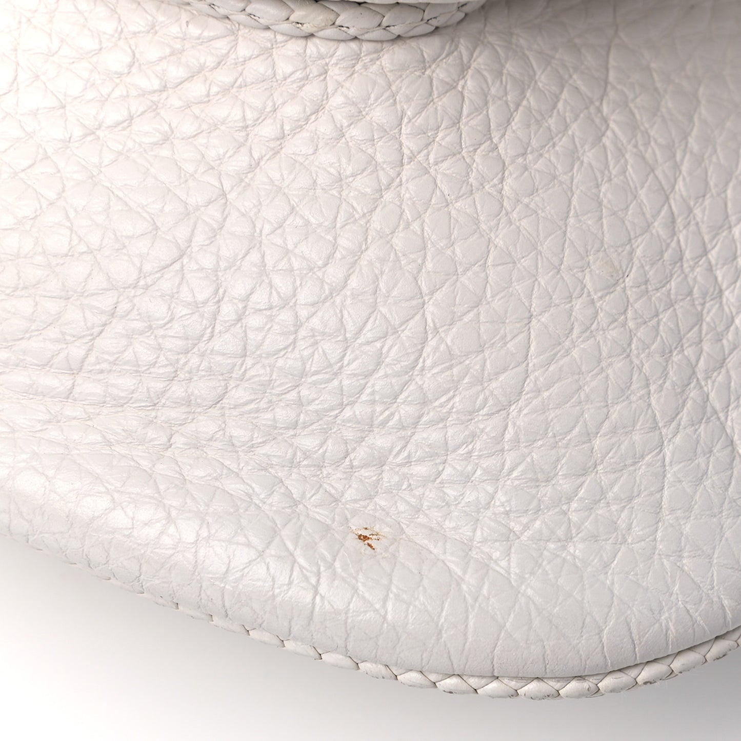 Calfskin Braided Gaucho Double Saddle Bag White