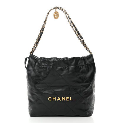 Chanel Shiny Calfskin Quilted Small Chanel 22 Black 3 of 16