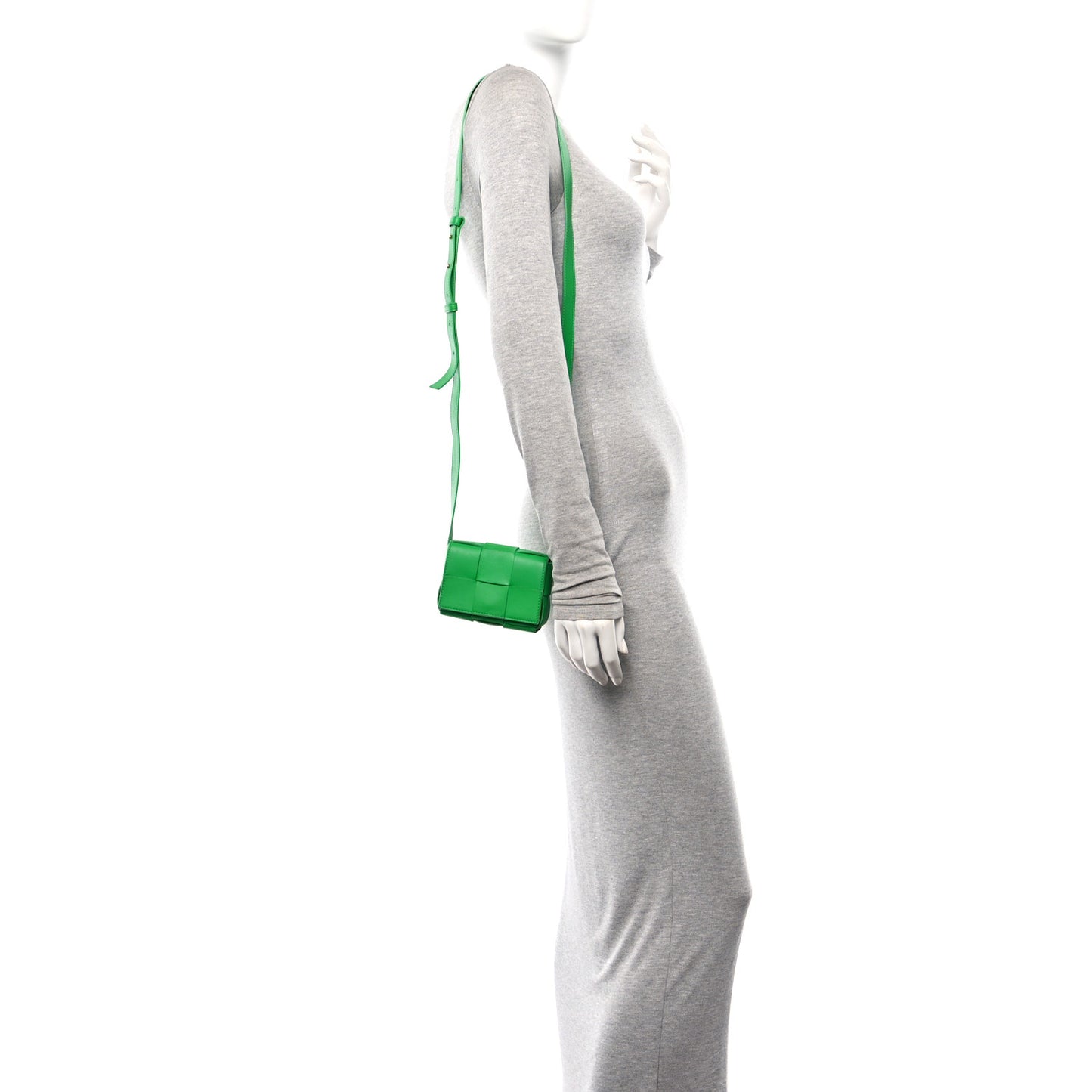 Lambskin Maxi Intrecciato Extra Mini Cassette Crossbody Bag Parakeet