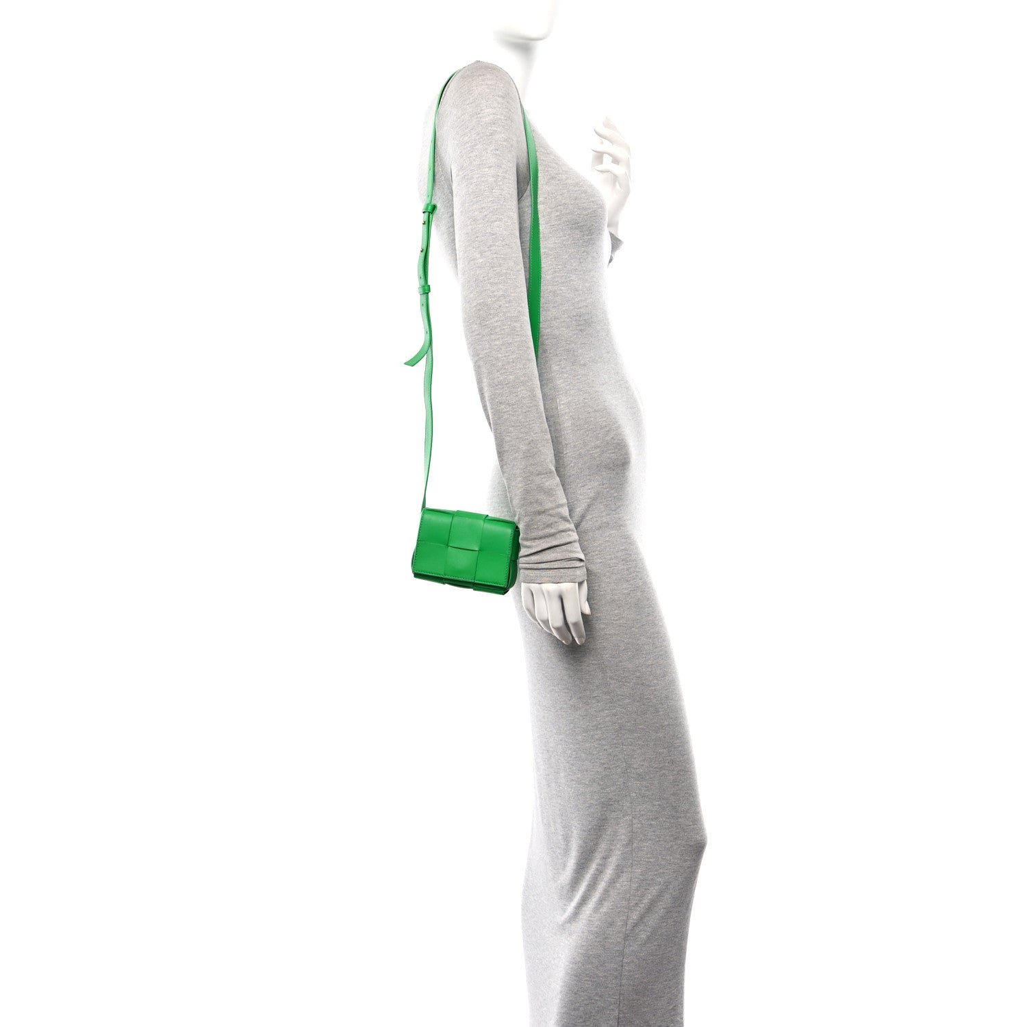 Bottega Veneta Lambskin Maxi Intrecciato Extra Mini Cassette Crossbody Bag Parakeet 2 of 11