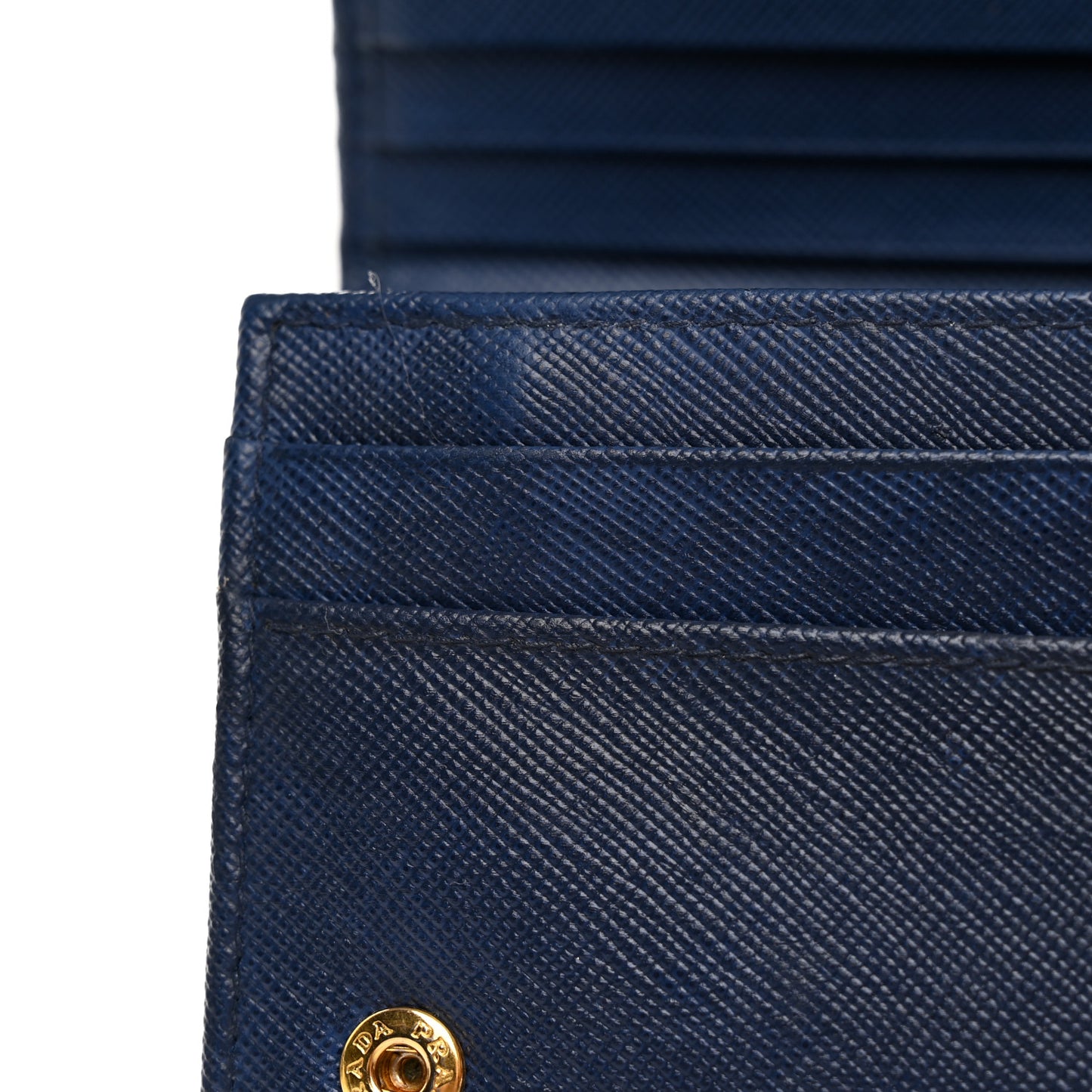 Saffiano Metal Bar Continental Flap Wallet Bluette