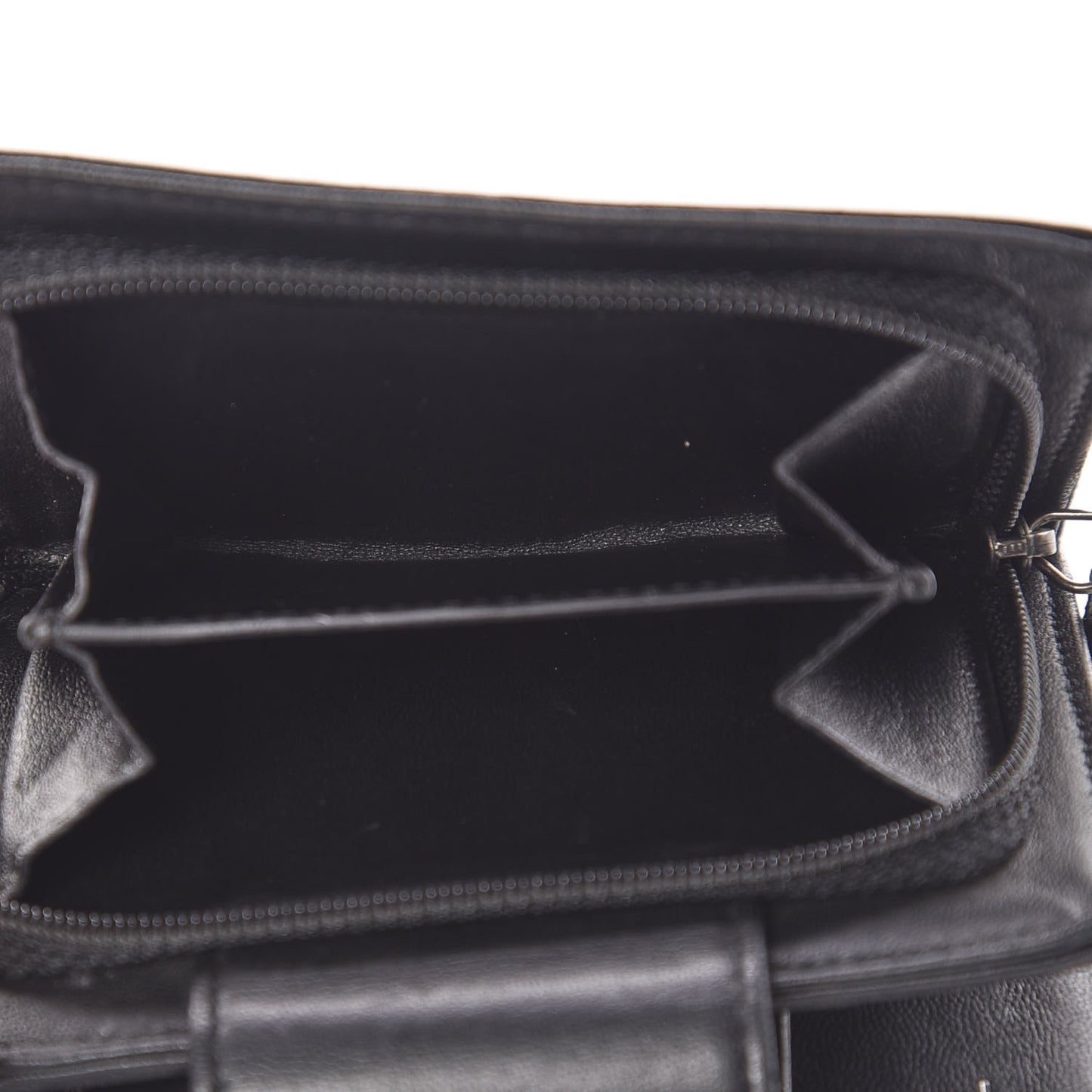 Lambskin Quilted Boy Zipped Pocket Wallet Black
