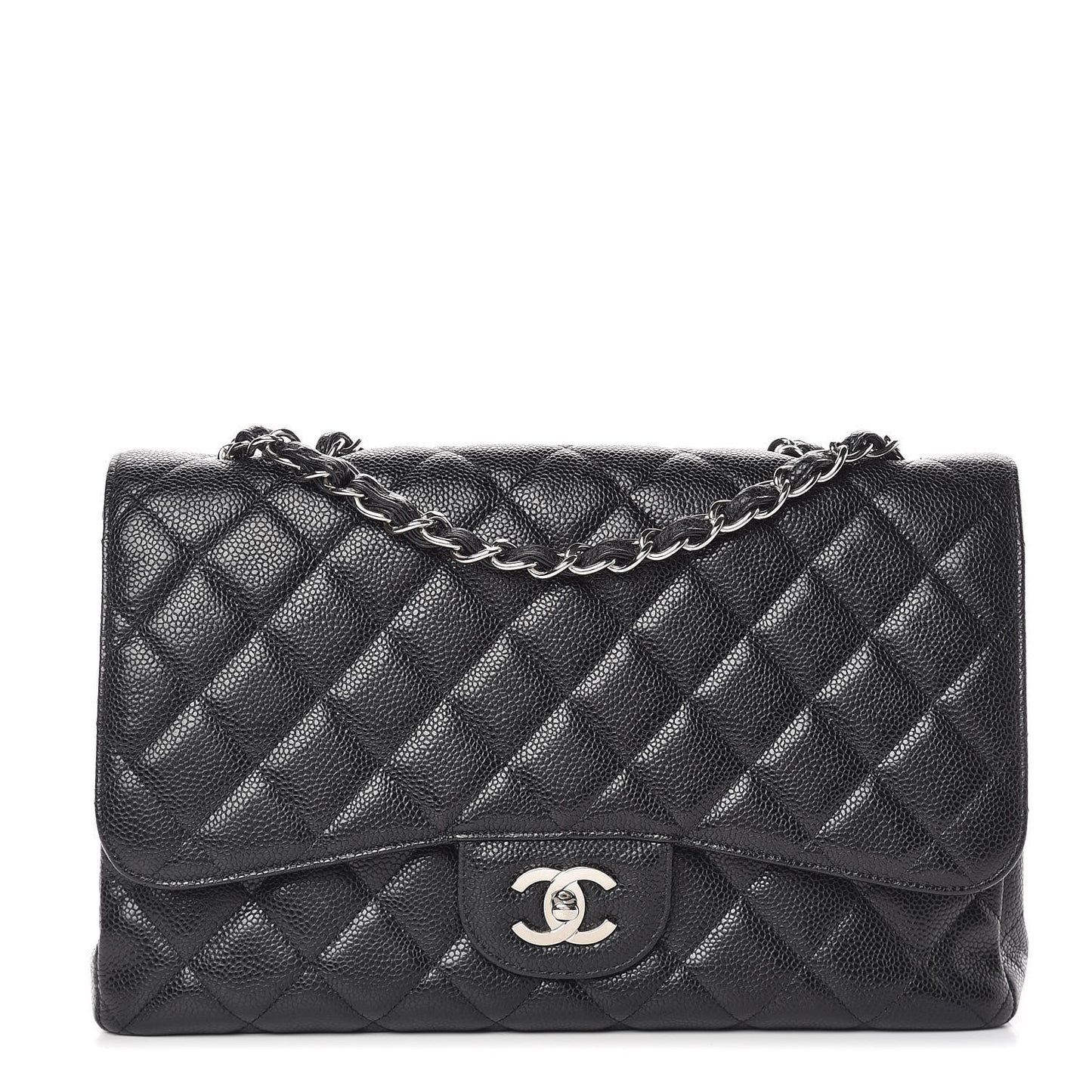 Caviar Quilted Jumbo Single Flap Black