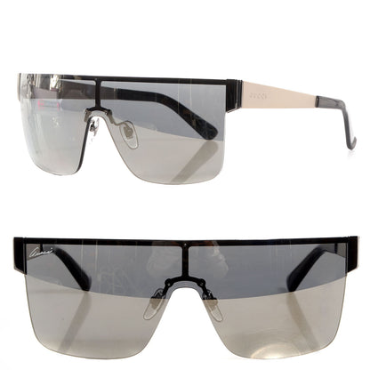 Gucci Rimless Mirrored Shield 4265/S Sunglasses Black 1 of 5