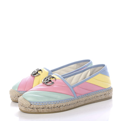 Gucci Nappa Matelasse Diagonal GG Marmont Espadrilles 38 Multicolor Pastel 3 of 11
