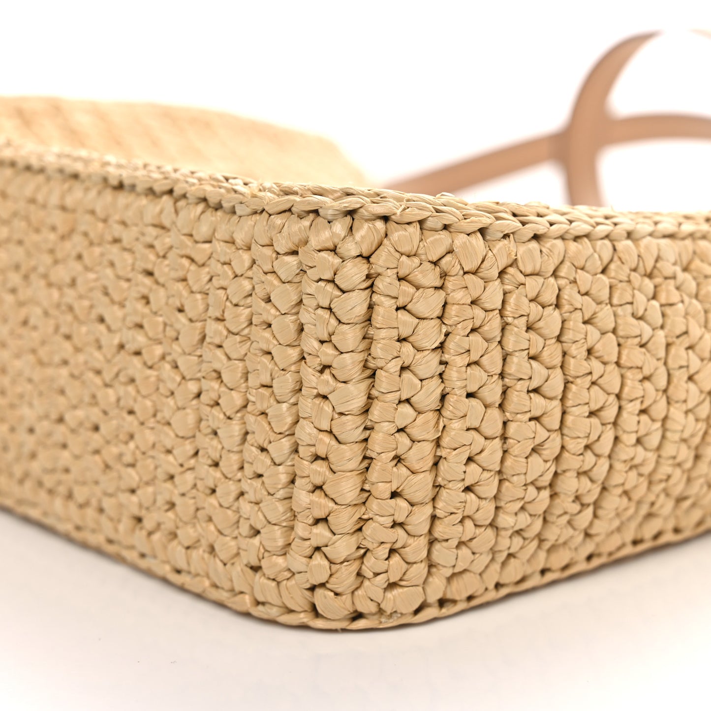 Yarn Raffia Effect Crochet Mini Re-Edition 2000 Shoulder Bag Naturale