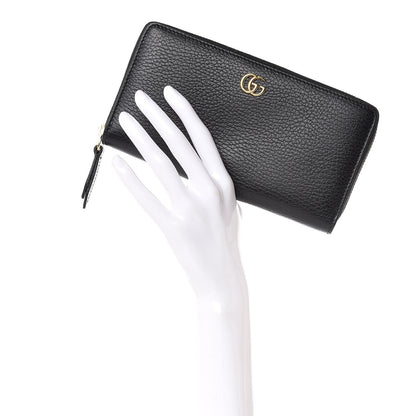 Gucci Dollar Calfskin GG Marmont Zip Around Wallet Black 2 of 8