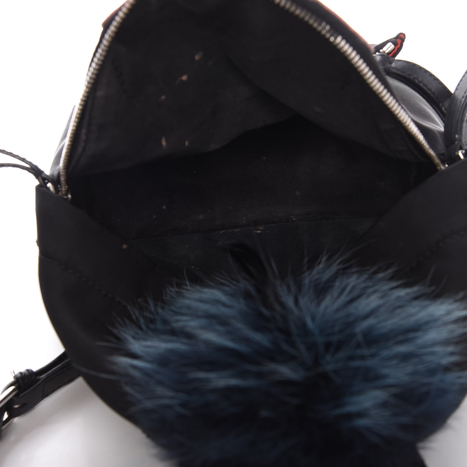 Fendi Nylon Vitello Fox Goat Fur Monster Eyes Mini Backpack Black Multicolor Sky 5 of 11