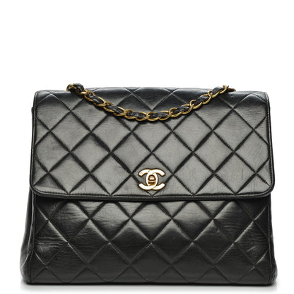Chanel Lambskin Quilted Medium Single Flap Black 1 of 12