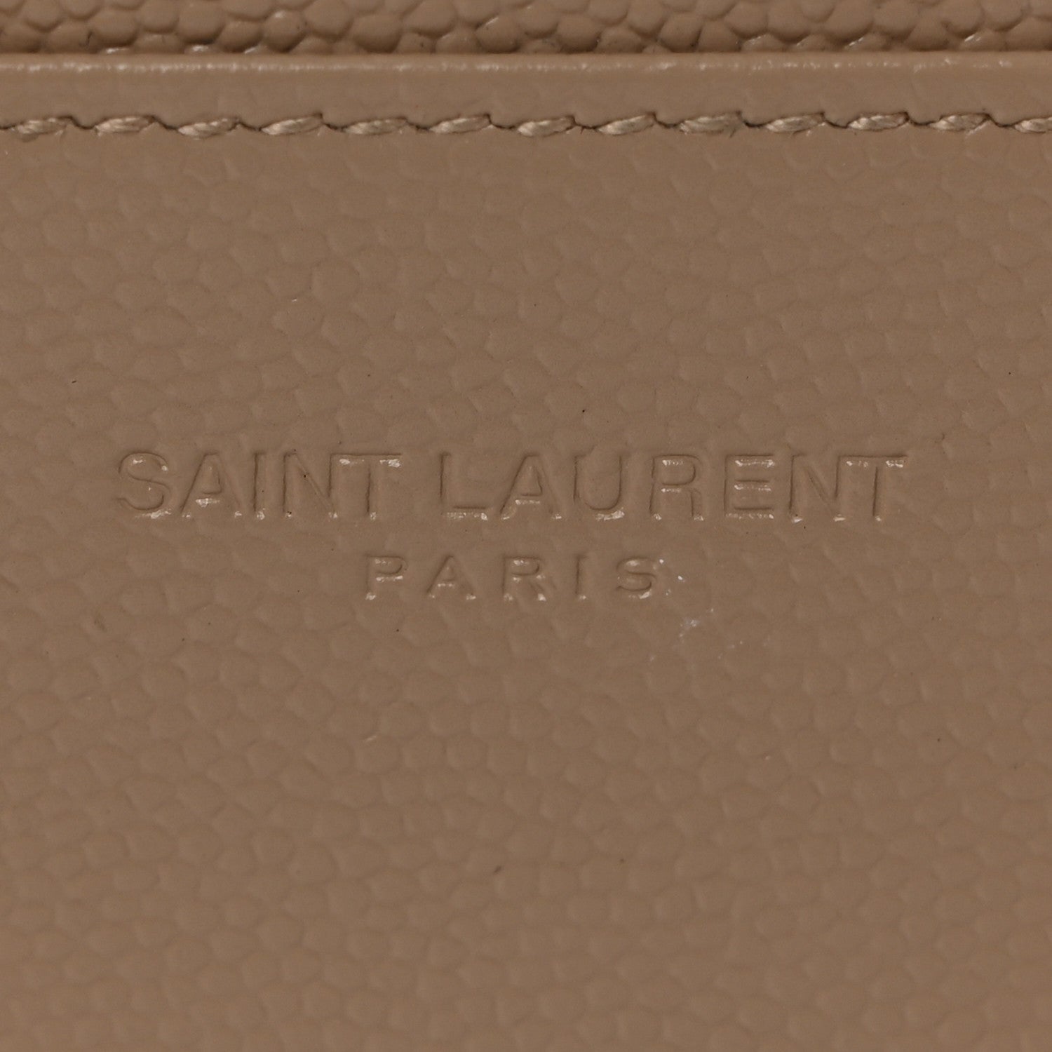 Saint Laurent Grain De Poudre Chevron Monogram Large Bill Pouch Dark Beige 6 of 9