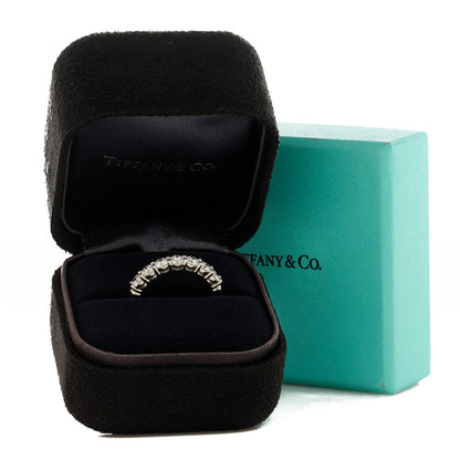 Tiffany Platinum Diamond 3.5mm Forever Half Circle Band Ring 54 6.75 5 of 5