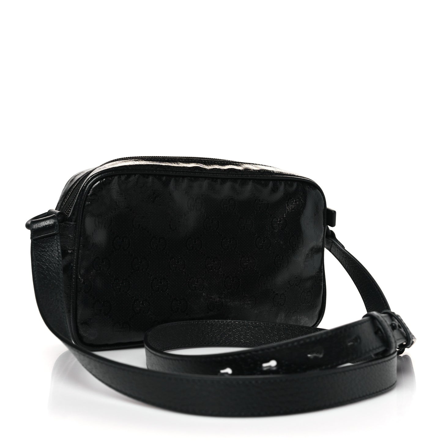 GG Crystal Monogram Mini Shoulder Bag Black