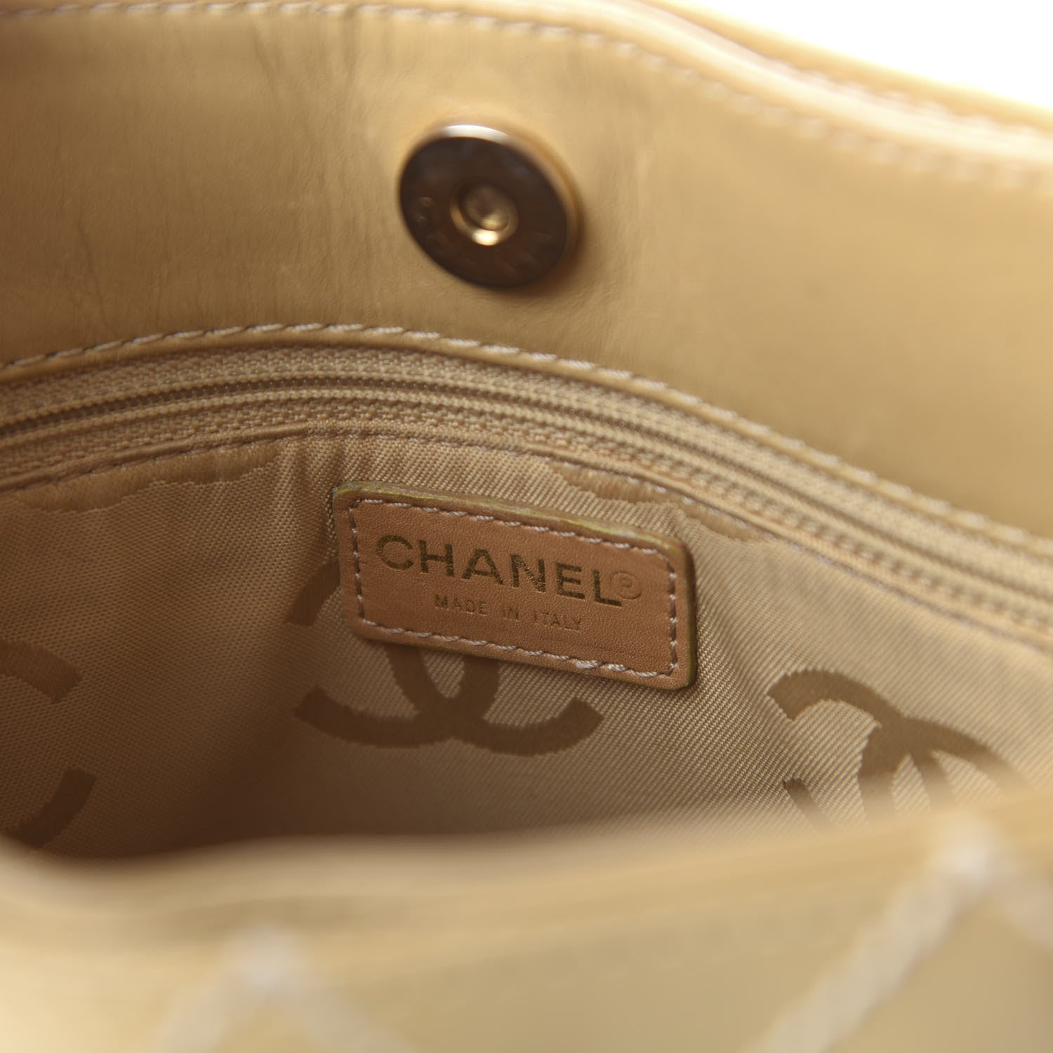 Chanel Calfskin Quilted Surpique Stitch Small Tote Beige 8 of 10