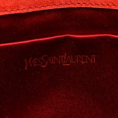 Saint Laurent Textured Patent Monogram Large Belle De Jour Clutch Orange 6 of 6