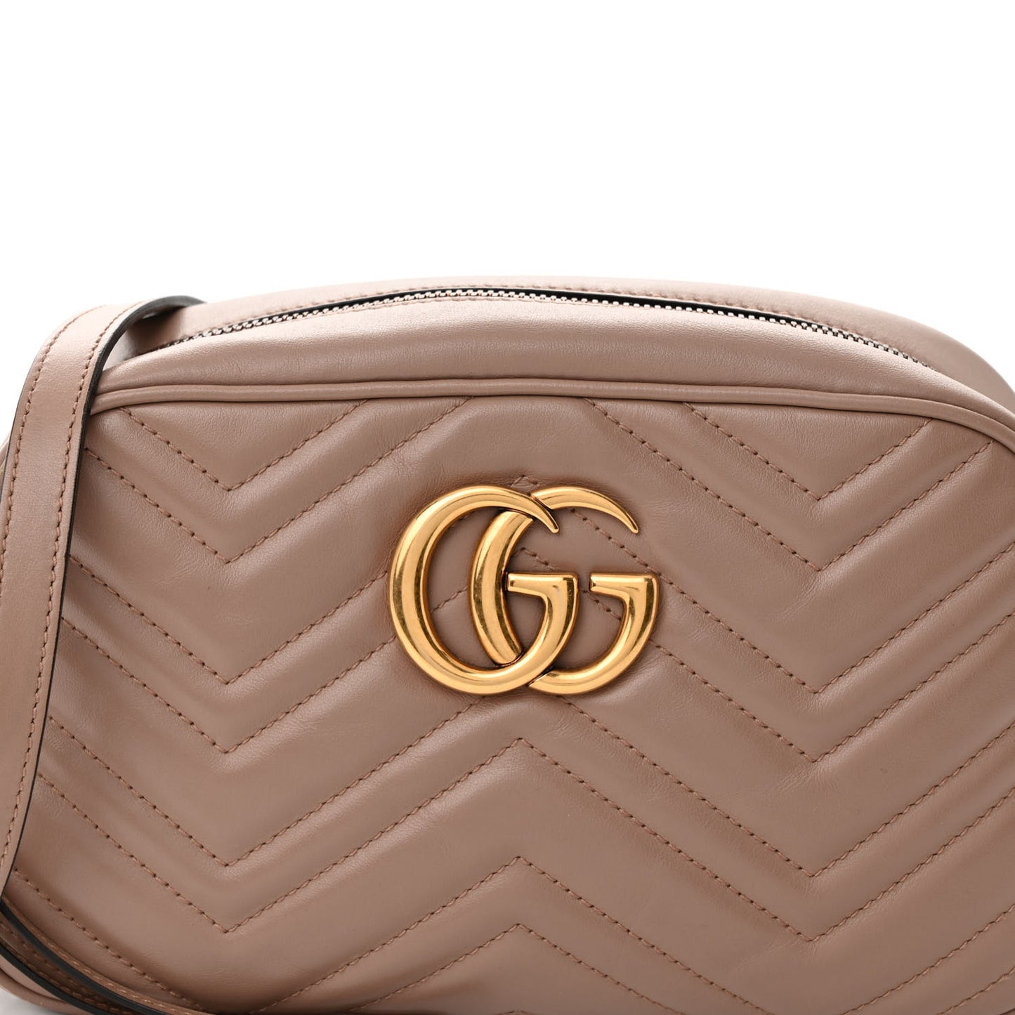Calfskin Matelasse Small GG Marmont Chain Shoulder Bag Porcelain Rose