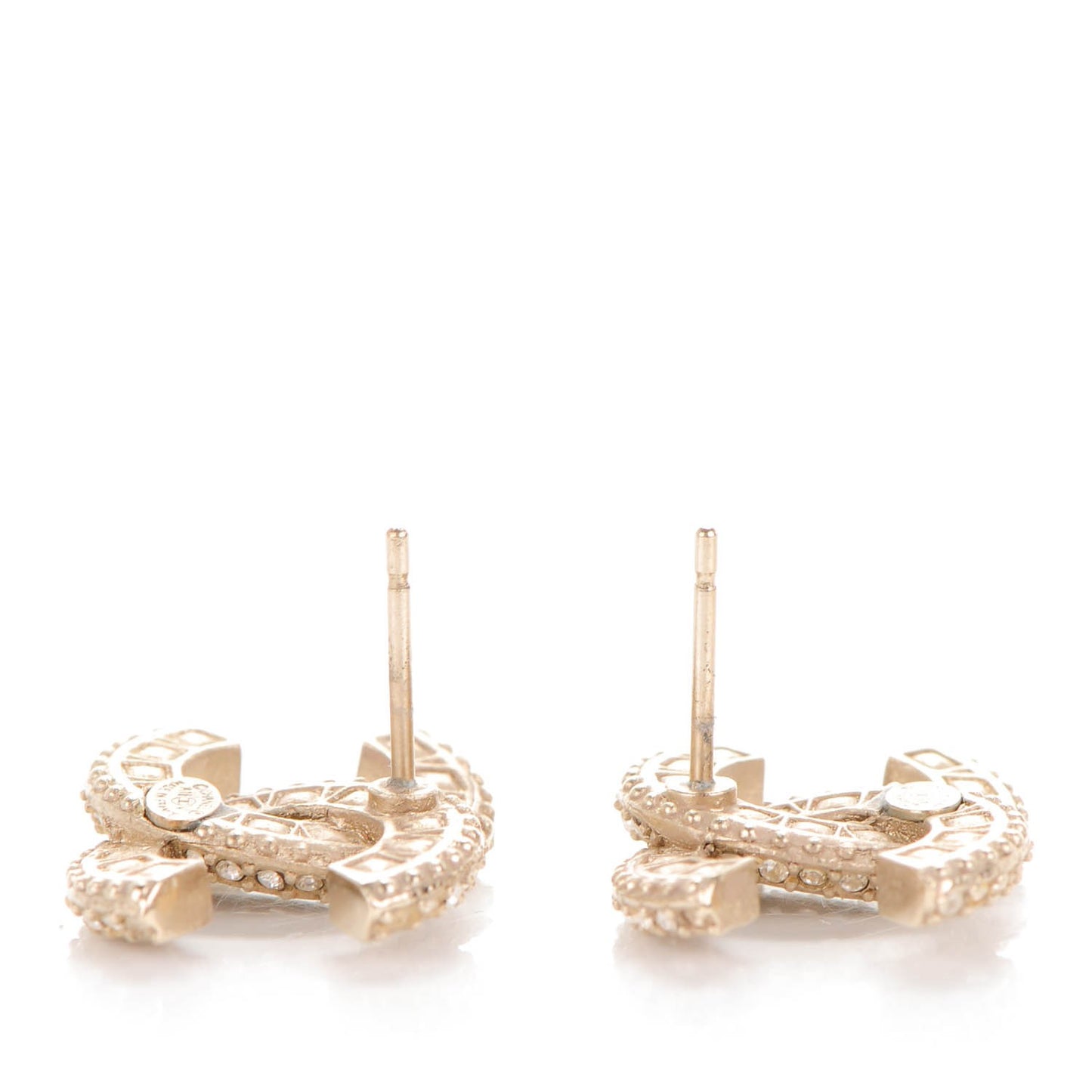 Crystal CC Earrings Light Gold