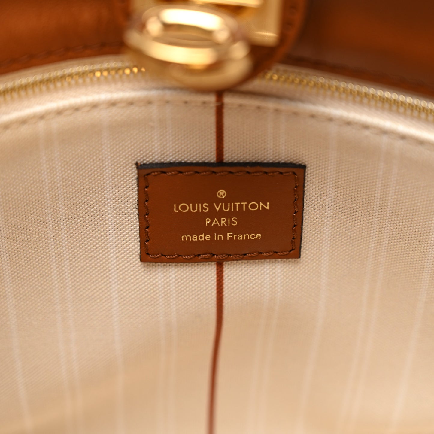 Canvas Calfskin Monogram On My Side PM Caramel Tan