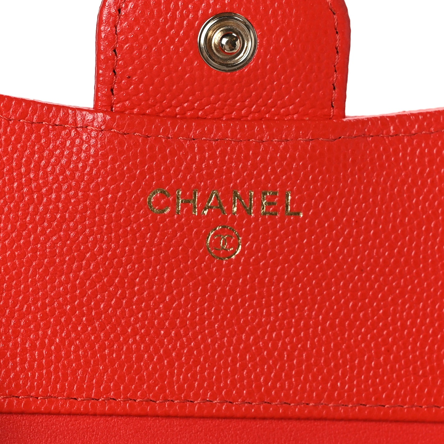 Caviar Quilted Compact Flap Wallet Red