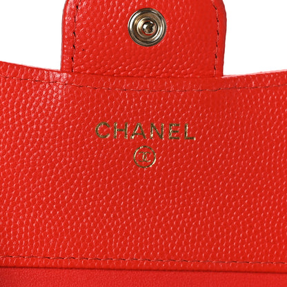 Chanel Caviar Quilted Compact Flap Wallet Red 6 of 8