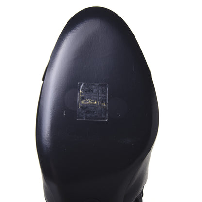 Chanel Lambskin Double Stack Chain Cap Toe Boots 39 Navy 14 of 15