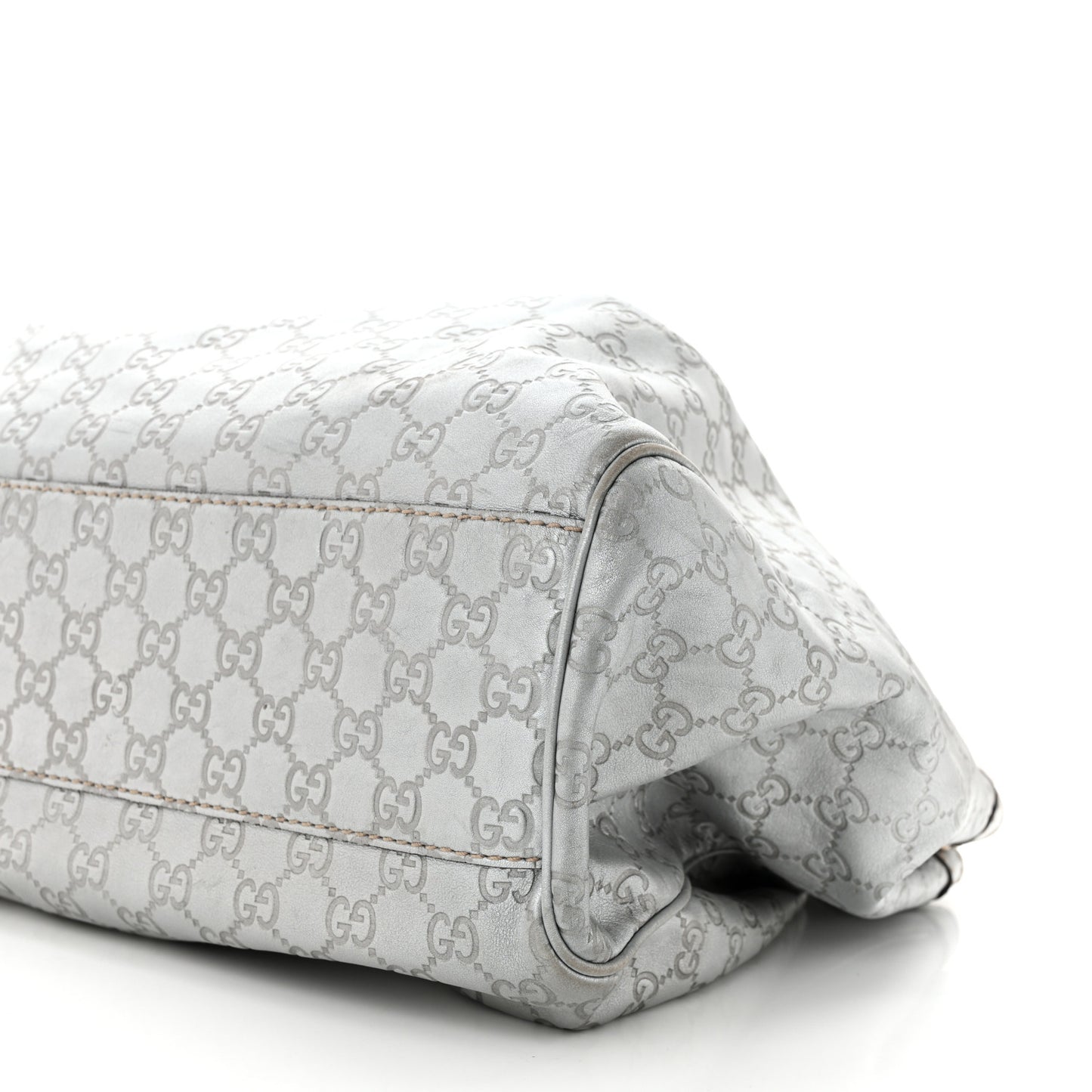 Guccissima Large Sukey Tote Silver