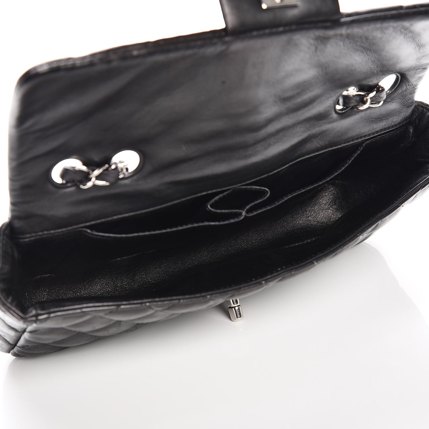Lambskin Quilted East West Flap Black