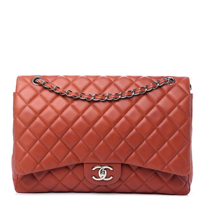 Chanel Caviar Quilted Maxi Double Flap Dark Orange 1 of 15