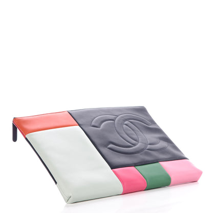 Chanel Lambskin Colorblock Cosmetic Case Multicolor 4 of 7