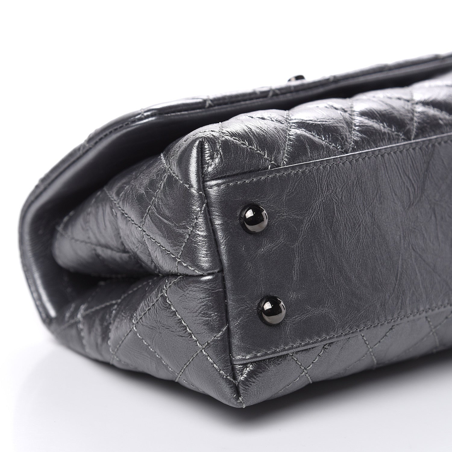 Chanel Metallic Aged Calfskin Quilted Mini Coco Handle Flap Charcoal 8 of 10