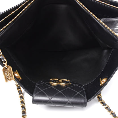 Chanel Calfskin Stitched XL Weekender Black 6 of 14