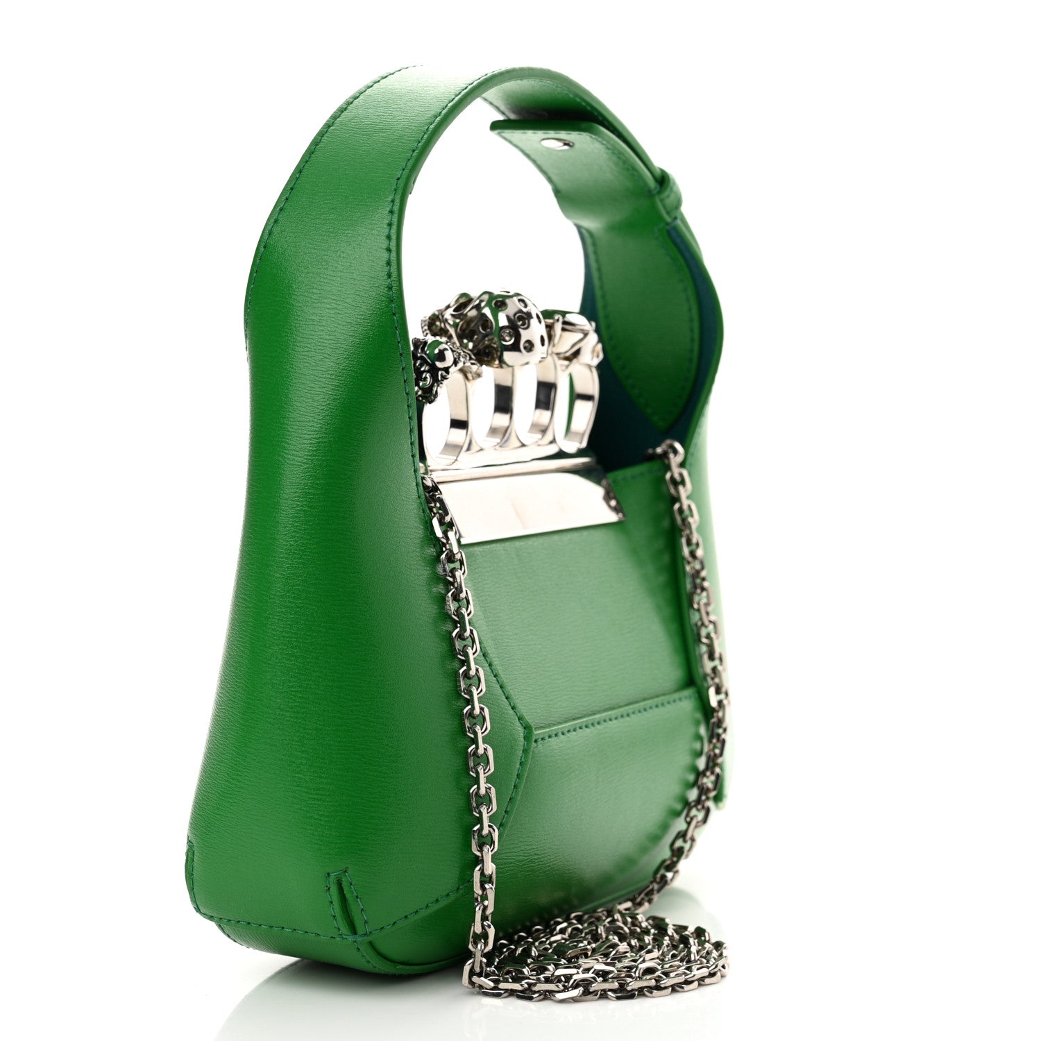 Alexander McQueen Calfskin Mini The Jeweled Hobo Green 3 of 11