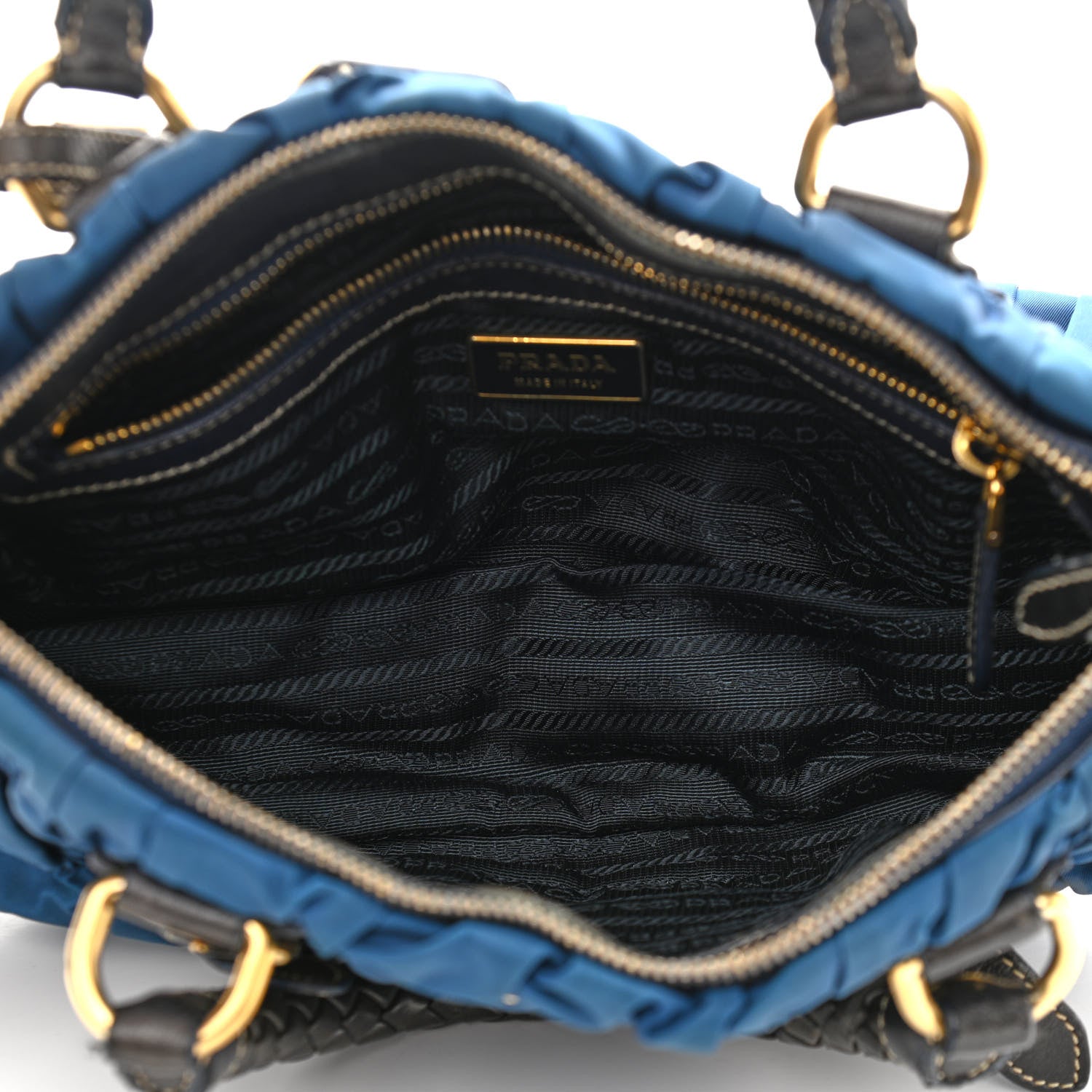 Prada Tessuto Nylon Gaufre Shopping Satchel Bleuette 5 of 18