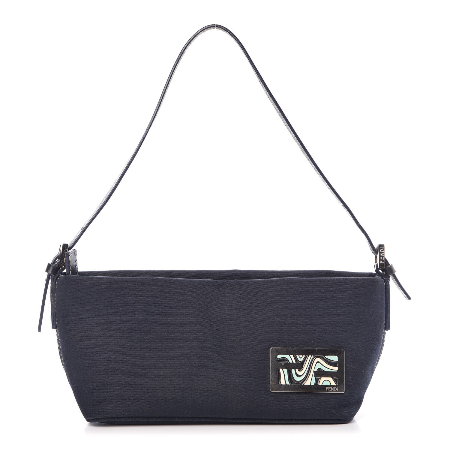 Fendi Canvas Small Shoulder Bag Blue 1 of 8