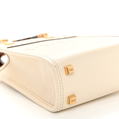 Fendi Vitello King Plexiglass Logo Embossed Mini Fendi Sunshine Shopper Tote White Ice 8 of 9