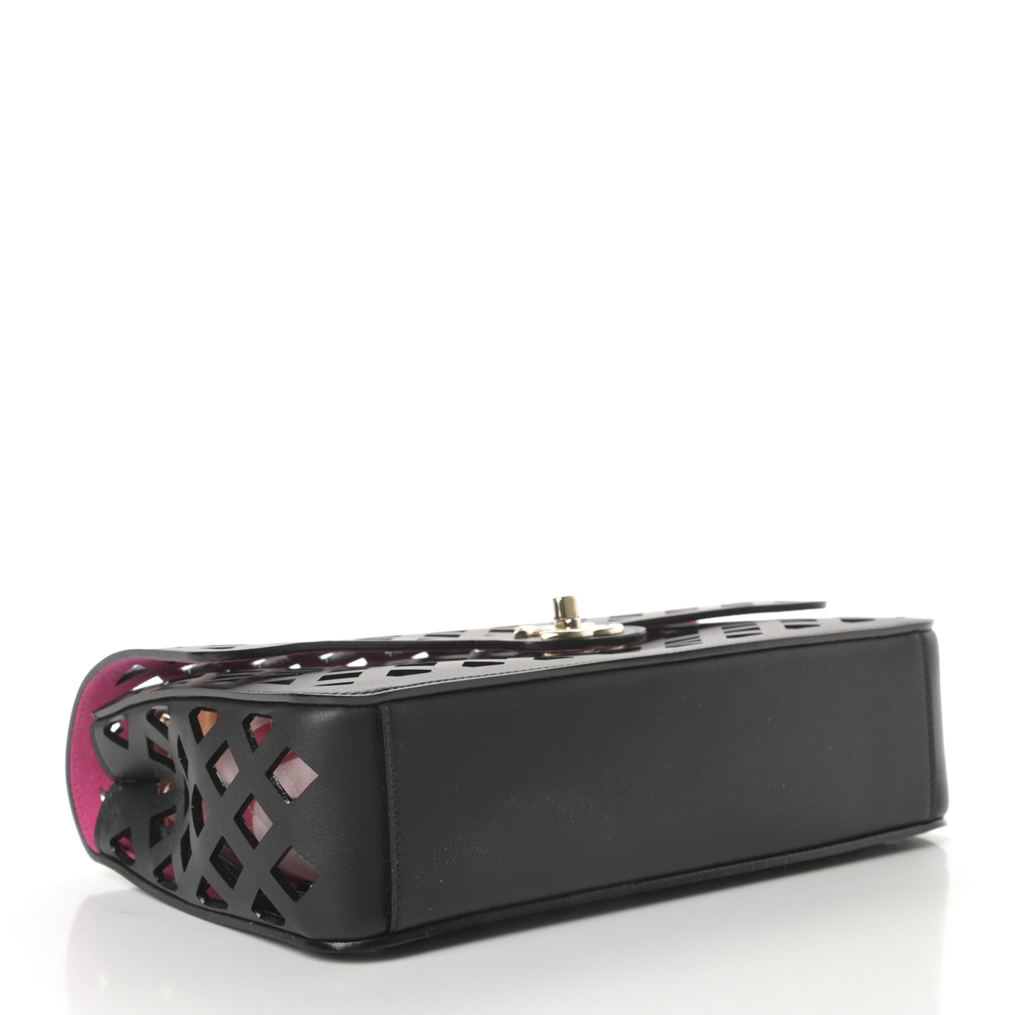 Lambskin Sea Through Flap Black Multicolor