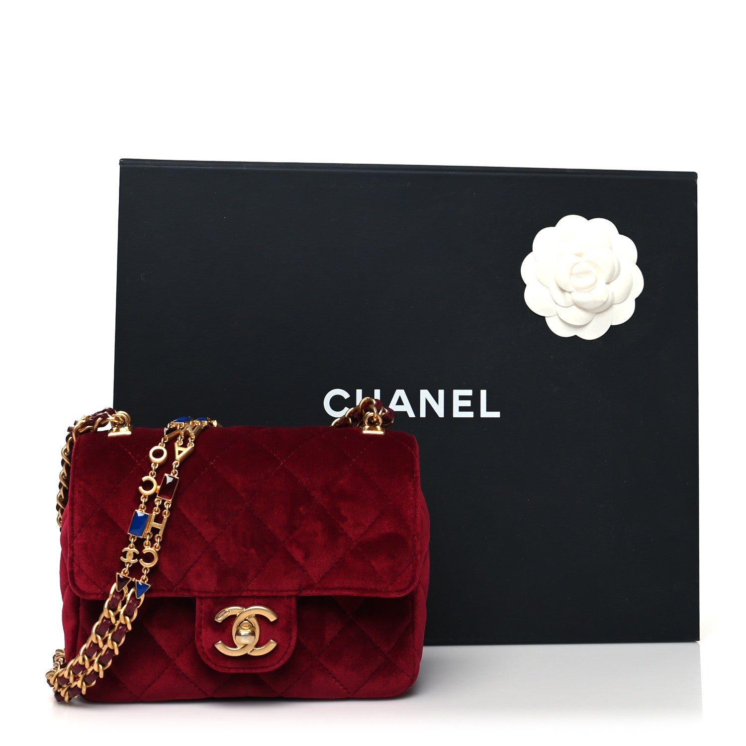 chanel mini velvet backpack Chanel Velvet Enamel Mini Flap Red 1229410 – FASHIONPHILE